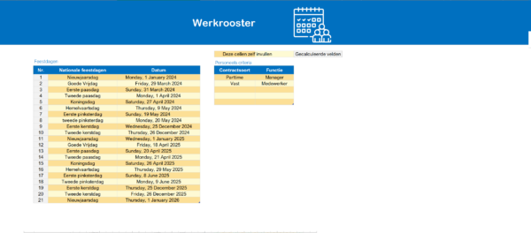 Werkrooster